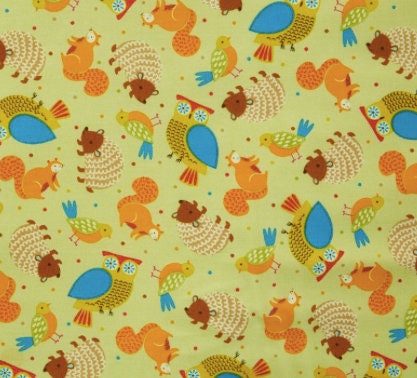 Camp Cozy Light Green Animal Toss 23803-H Cotton Woven Fabric