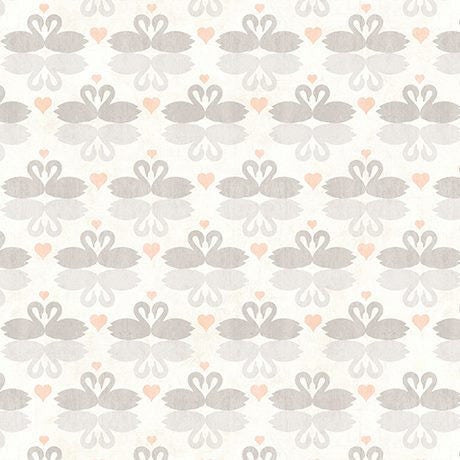 I Do by Dan Morris Swans Ecru 25797E Cotton Woven Fabric