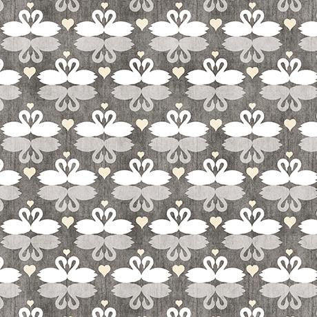 I Do by Dan Morris Swans Dark Gray 25797K Cotton Woven Cotton Woven Fabric