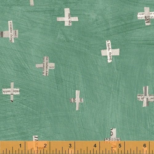 Dreamer by Carrie Bloomston Turquoise Flying Birds Cotton Woven Fabric