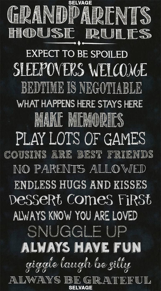 Grandparents News 24" Panel 5346-Black Cotton Woven Panel