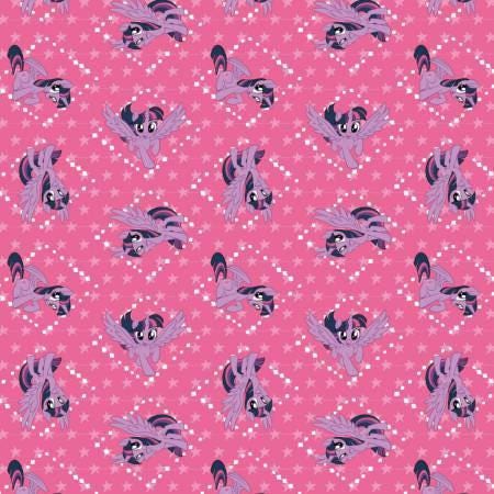 Licensed My Little Pony Pink Twilight Sparkle Digital Cotton Woven Fabric
