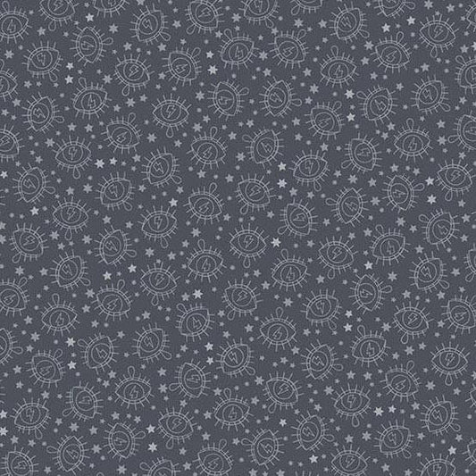 Wildside by Libs Elliot Electric Eye Gunmetal 8591-MC Cotton Woven Fabric