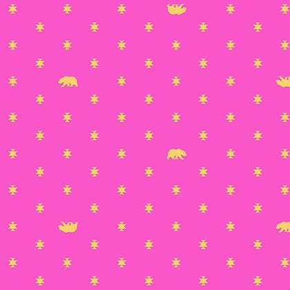 Tula Pink Spirit Animal Bear Hug Starlet Pink PWTP101.StarLight Cotton Woven Fabric