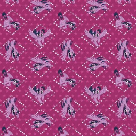 Licensed My Little Pony Twilight Sparkle Fuchsia Digital Cotton Woven Fabric