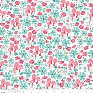 Flora and Fawn by Amanda Herring Flora Garden White C6731-WHITE Cotton Woven Fabric