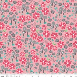 Flora and Fawn by Amanda Herring Flora Garden Pink C6731-PINK Cotton Woven Fabric