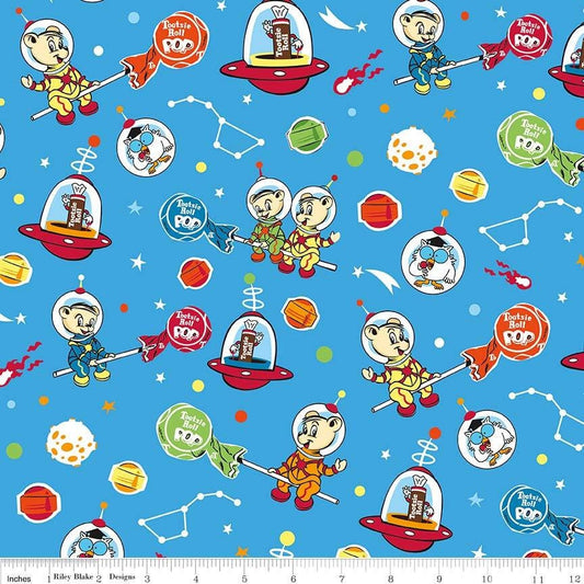 Tootsie Roll Time Tootsie Roll Main on Blue C6810-Blue Cotton Woven Fabric OOP