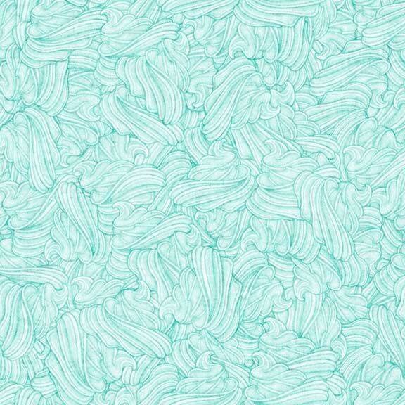 Home Sweet Home Whipped Cream Aqua Frosting 26331Q Cotton Woven Fabric