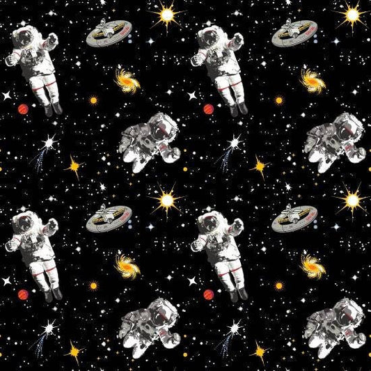 Spacewalk (Glow in the Dark) Astronauts 9028G-099 Cotton Woven
