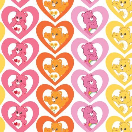 Licensed Care Bears Warm Hearts Pink 44010105-01 Cotton Woven Fabric
