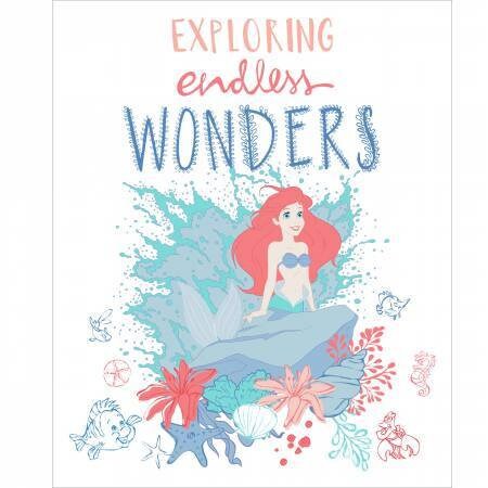 Disney's The Little Mermaid 36" Panel Endless Wonders, Ariel the Mermaid 85100307P Cotton Woven Panel