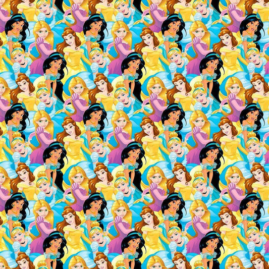 Licensed Disney Princess Packed Multi 65574-A620715 Cotton Woven Fabric