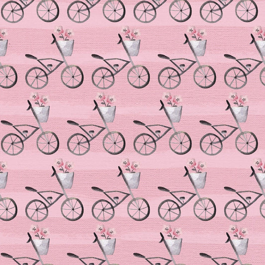 Play Day Pink Bicycles 12976-Pink Cotton Woven Fabric