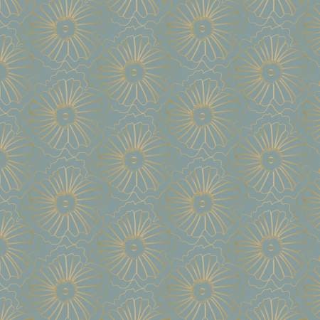 Up Up and Away Metallic Blossom on Slate Cotton Woven Fabric