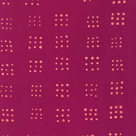 Mark to Make Dot Raspberry Square Batik Cotton Woven Fabric
