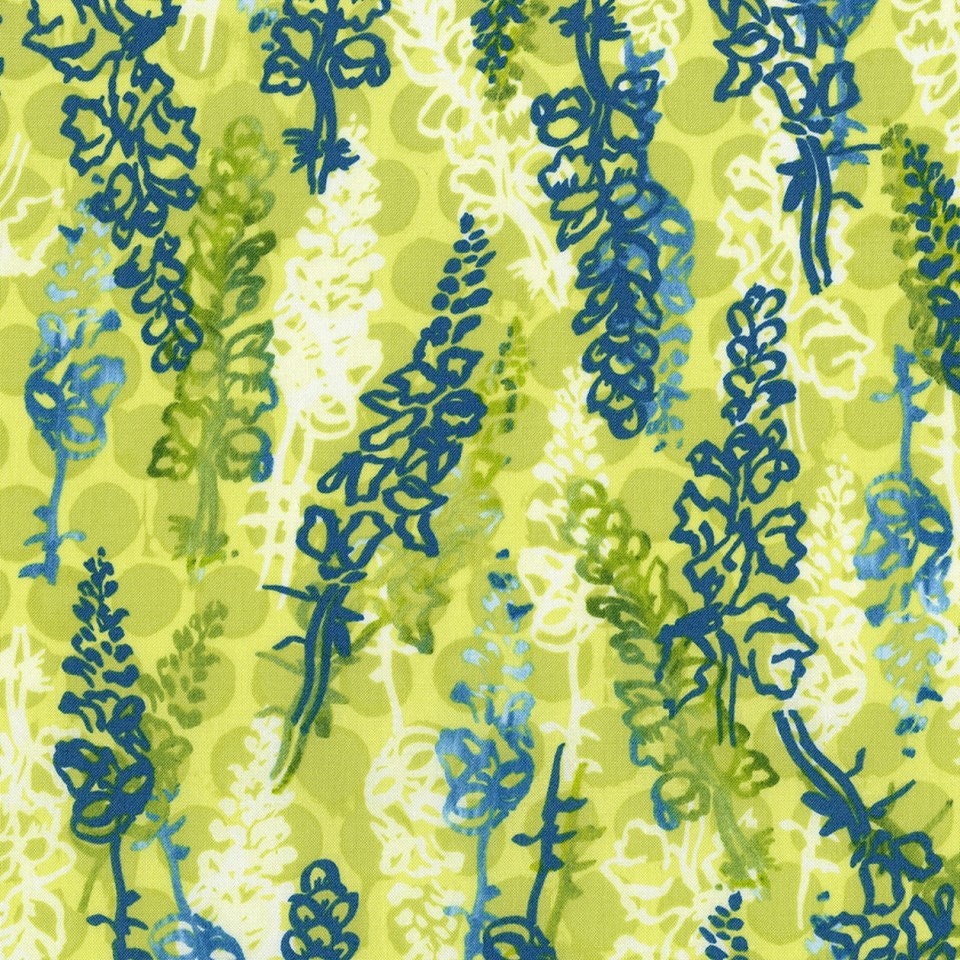 Urban Garden by Leslie Tucker Jenison Snappydragons Peridot cotton woven fabric