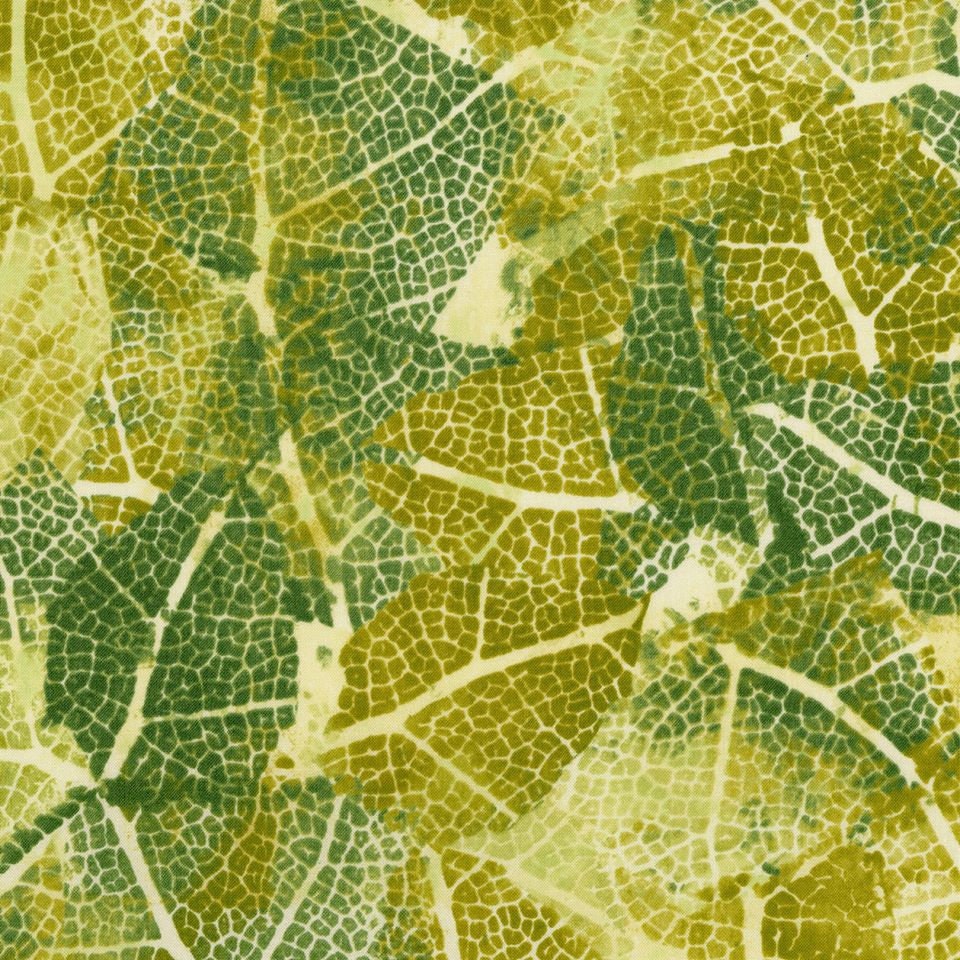 Urban Garden by Leslie Tucker Jenison Leaf Study Sprout Green Cotton Woven Fabric