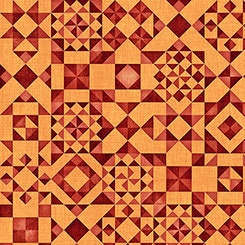 Seamless by Dan Morris Quilt Blocks Orange Cotton Woven Fabric