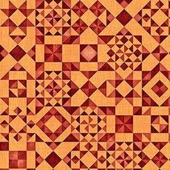 Seamless by Dan Morris Quilt Blocks Orange Cotton Woven Fabric