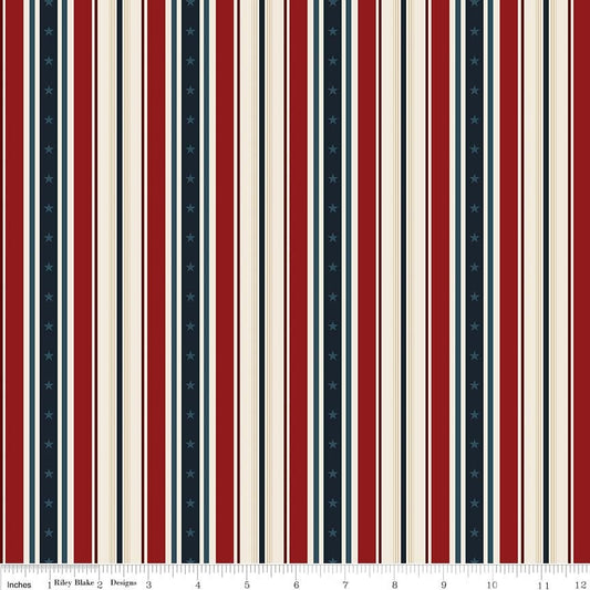 American Heritage by Dani Mogstad / Penny Rose Fabrics Stripe Red C8034 Cotton Woven Fabric