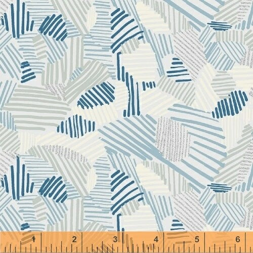 Night Hike by Heather Givens Lake Lines Metallic Cotton Woven Fabric