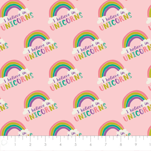 I Believe in Unicorns Pink Cotton Woven