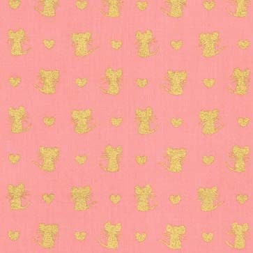 Nice Mice Bubblegum w/Metallic CM7620-BUBB-D Cotton Woven Fabric