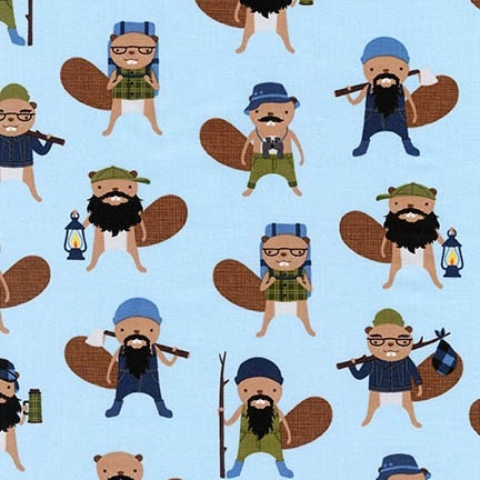 Campsite Critters Beavers in Lake AHE-17621-73 Cotton Woven Fabric