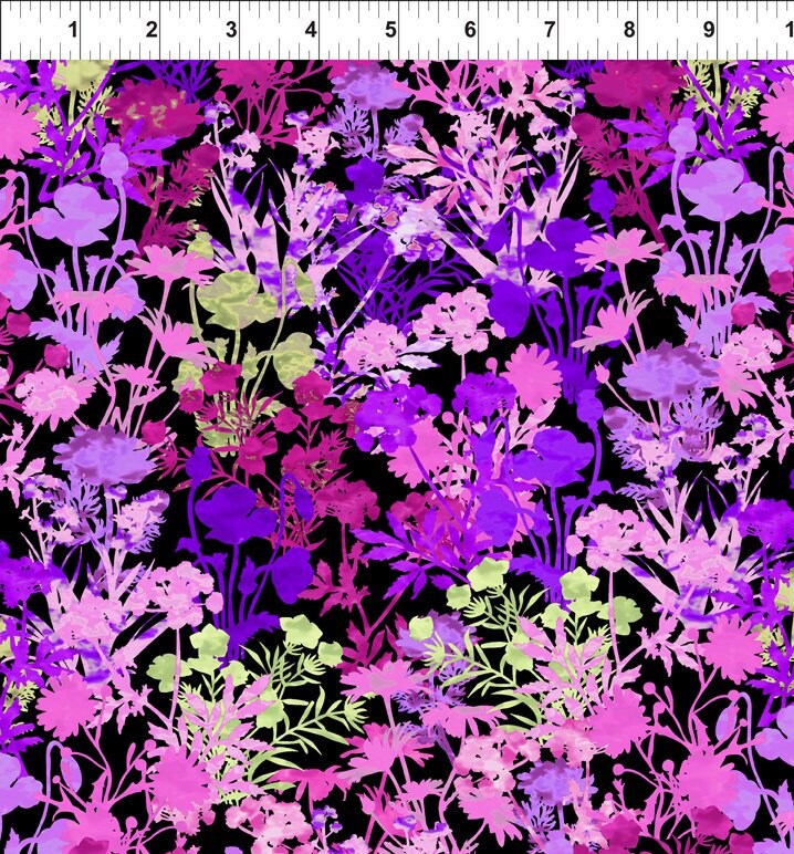 Dreamscapes by Jason Yenter Garden in Purple 4JYH-3 Cotton Woven Fabric