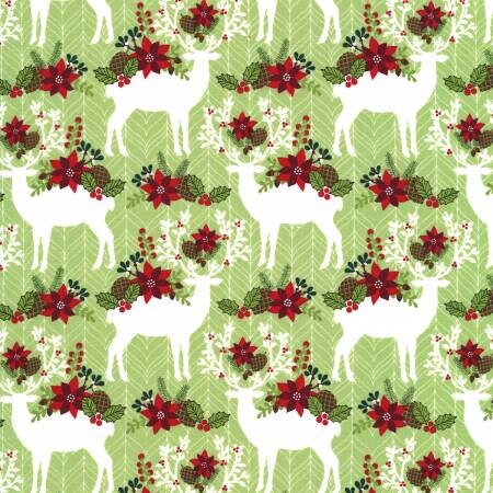 Rustic Winter Pine Holiday Garden DC7980-PINE-D Cotton Woven Fabric