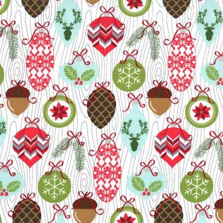 Rustic Winter Snow Trimmings DC7981-Snow Cotton Woven Fabric