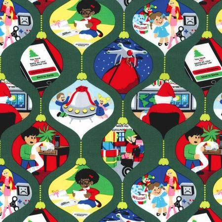 Holiday Ghosts of Christmas Future Ornaments CX8036-HOLI-D Cotton Woven Fabric