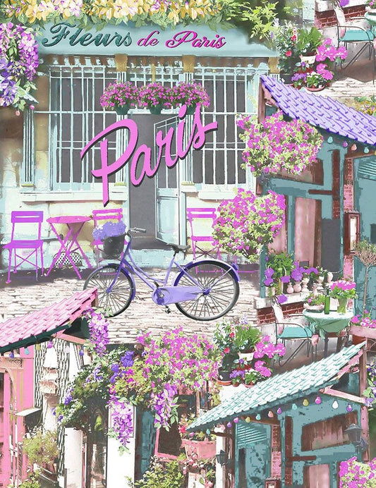 Parisian Storefront Cotton Woven Fabric