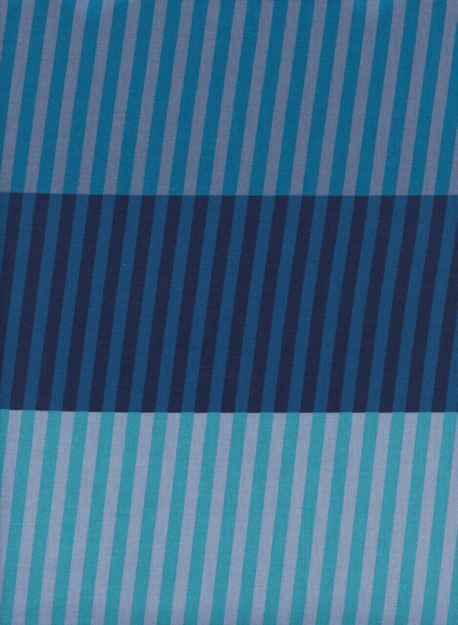 Eclipse Navy Party Stripe Cotton Woven Fabric