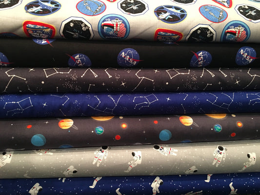 Licensed NASA Out of This World Planets Charcoal C7803-Charcoal Cotton Woven Fabric