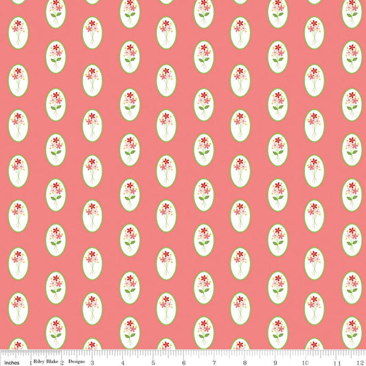 Vintage Adventure Cameo Pink c7273-PINK Cotton Woven Fabric