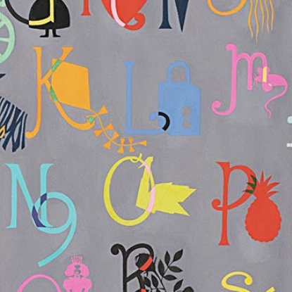 Monkey Bizness Picture Me ABC Gray 8683A Cotton Woven Fabric