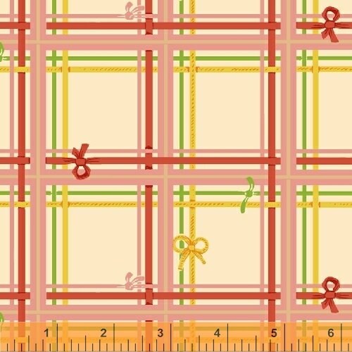 Sugar Plum by Heather Ross 50168-2 Plaid Cream Cotton Woven Fabric