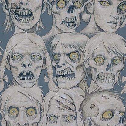 Skin and Bones on Slate 8658D Cotton Woven Fabric