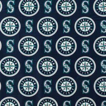 Licensed MLB Seattle Mariners Major League Baseball Cotton Woven Fabric 60 Inches wide