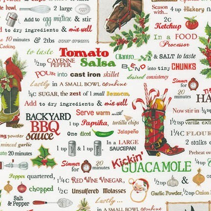 Holly Jolly Christmas Western Christmas White AMTAKL-16654-1 Digitally Printed Cotton Woven Fabric