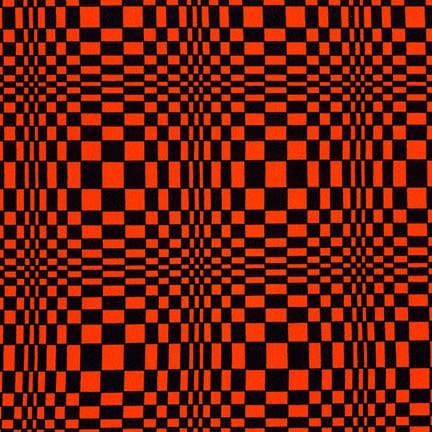 Black & Orange Optical Illusion Sydney Jersey Knit Cotton/Spandex Fabric