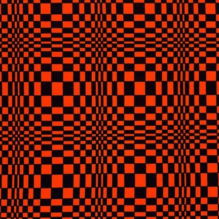 Black & Orange Optical Illusion Sydney Jersey Knit Cotton/Spandex Fabric