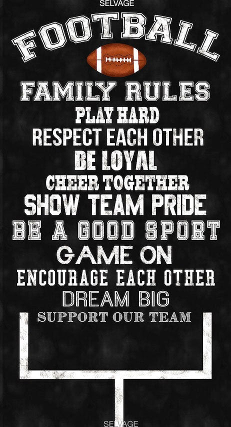 24" Panel Football Family Rules Gail-C6568 Cotton Woven Panel