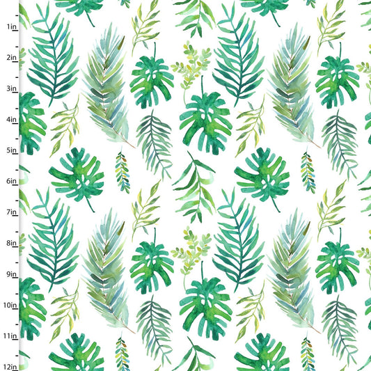 Tropicale Digitally Printed Palm Fronds 13776 Cotton Woven Fabric