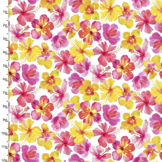 Tropicale Digitally Printed Flowers 13781 Cotton Woven Fabric