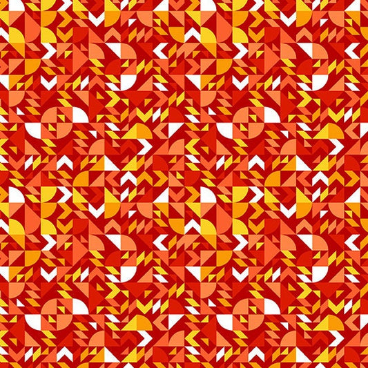 Mix Tape by Libs Elliott Come on Over Tangerine A-8867-O Cotton Woven Fabric