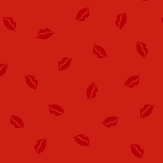 Mix Tape by Libs Elliott Lick it Up Blood Red A-8869-O Cotton Woven Fabric