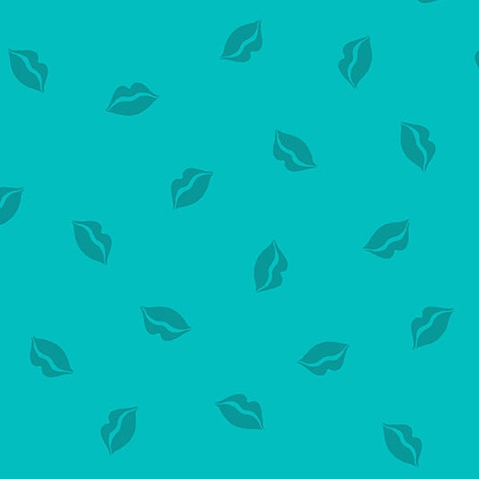 Mix Tape by Libs Elliott Lick it Up Turquoise A-8869-L Cotton Woven Fabric